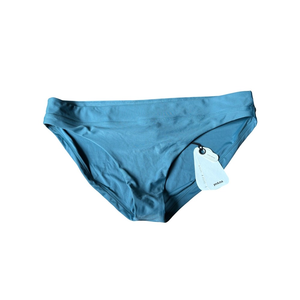 Prana Summer Wave Bikini Bottom Catalina Blue Recycled Nylon Swim XL 2080401